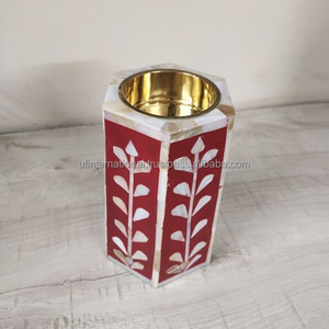 Bougeoir incrusté d'os en nacre naturelle pour la décoration de la maison au design moderne pour taille personnalisée prix bon marché pour la vente - Product Image 4