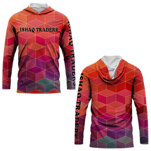 Sudadera con Capucha de Pesca de Manga Larga con Estampado Geométrico Ishaq Traders, UPF50, Secado Rápido, Unisex para Adultos - Product Image 3