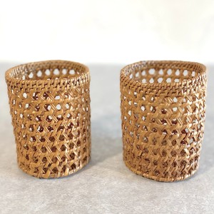 Rattan pencil case stand for girls hand-weave pen holder basket <b>table</b> top desk space storage - Product Image 3