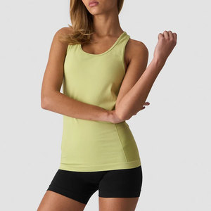 New Design <b>Ladies</b> Fitness Longlin Y Back <b>Tank</b> <b>Top</b> Compression Four Way Stretch Sports Lightweight Summer Wear Tight Fit - Product Image 1