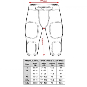 Pantalon de football américain noir professionnel, prêt pour le jeu, avec système de rembourrage intégré et matière Spandex à haute élasticité - Product Image 6