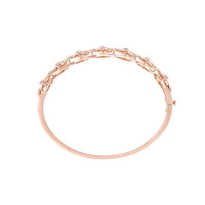 Rose Gold Lab Grown Diamond Spiral Wave <b>Bangle</b> <b>Bracelet</b> - Product Image 2