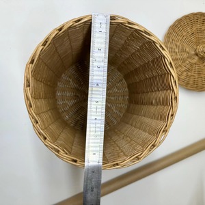 Rattan Waste <b>Bin</b> With <b>Lid</b> Perfect For Home Office Bathroom And Bedroom Decorative Storage Solution Wholesale From India - Product Image 6