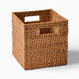 Handmade Eco-Friendly Rattan Storage <b>Baskets</b>-Multifunction Bathroom & Home Use Laundry <b>Baskets</b> 33x33x33cm - Product Image 4