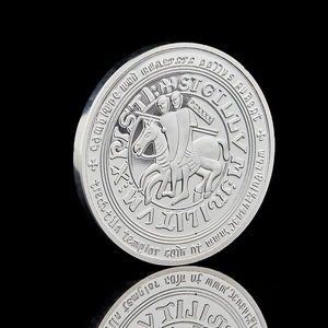 Pièce de monnaie commémorative en argent des Templiers, bouclier à croix rouge, cadeau de collection - Product Image 3