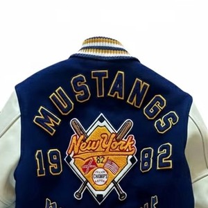 Vintage Embroidered <b>Leather</b> <b>Jacket</b> Custom Genuine <b>Leather</b> Fashion Motorcycle Coat OEM ODM Sample Service Available - Product Image 5