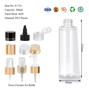 Envase Cosmético Personalizado Único, Botella Transparente de PET de 100 ml, Material Reciclable, Impresión por Serigrafía, Grado Alimenticio - Product Image 2