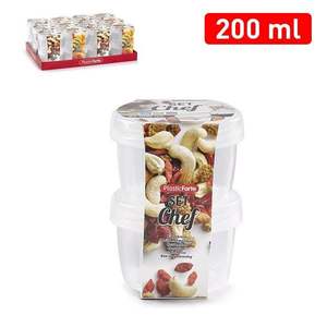 FIAMBRERA Juego de Recipientes Modernos de Plástico para Almacenamiento de Alimentos de 200 ml, Diseño Apilable para Viajes y Conservación de la Frescura - Product Image 3