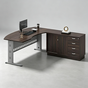 Bureau de direction élégant de 1,80 m en mélaminé, système de bureau commercial AY moderne, pour usage professionnel exécutif à domicile ou au bureau - Product Image 1