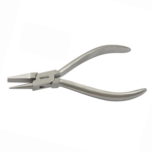 Alicates de punta plana y redonda de 130 mm, acero inoxidable, mandíbula lisa, acabado mate, para bricolaje, fabricación de joyas, pelacables, corte, crimpado, pesca - Product Image 1