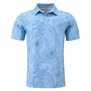 Chemise de golf pour homme en jersey et élasthanne à manches courtes, motif imprimé, séchage rapide, respirante, anti-plis, personnalisable OEM, broderie sur mesure - Product Image 4