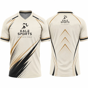 เสื้อฟุตบอลผู้ชาย คอวี แขนสั้น ผ้าโพลีเอสเตอร์ 100% ระบายอากาศ แห้งเร็ว ทรงแอธเลติก รับผลิตแบบ OEM/ODM - Product Image 6