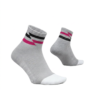 Breathable performance racing <b>socks</b> Gray Ankle <b>Socks</b> With Pink And Black Stripes Breathable <b>Running</b> <b>Socks</b> For Adults Summer - Product Image 2