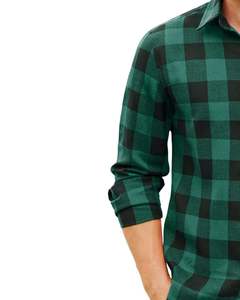 Camisa de Franela para Hombre, Manga Larga, a Cuadros, con Botones, Estilo Casual, Venta al por Mayor, Transpirable - Product Image 1