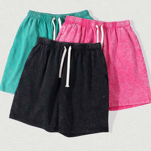 Shorts Deportivos de Algodón para Mujer, Cintura Alta, Lavado Ácido, Casuales, de Verano, para Gimnasio, con Logotipo Personalizado, OEM, Venta al Por Mayor, Ropa Deportiva - Product Image 1