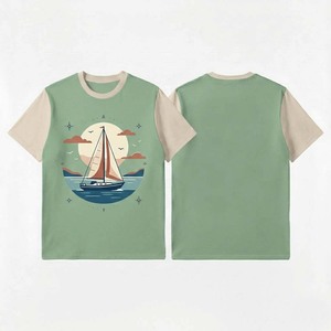 T-shirt imprimé coupe ample pour homme, manches courtes, style streetwear, coton épais, tendance européenne, t-shirts pour homme - Product Image 5