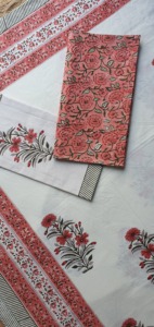 Juego de Sábanas Planas de Algodón con Estampado a Mano de Jaipur, 7 Piezas, Tamaño Doble, Estampado Floral, Ecológico, 250 Hilos, MORVI FAB, Regalo de Boda - Product Image 5