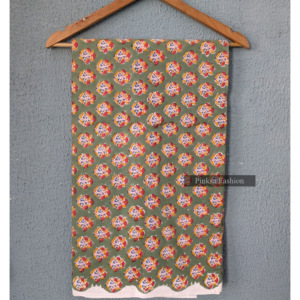 Tela de Algodón con Estampado Sanganeri de Jaipur, Diseño Floral, para Prendas de Vestir, Venta al Por Mayor para Exportación - Product Image 2