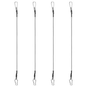 เชือกยางสีดำและสีเงินยาว 27.6 นิ้ว พร้อมอุปกรณ์เสริมสำหรับเต็นท์แบบคาราบิเนอร์ - Product Image 2