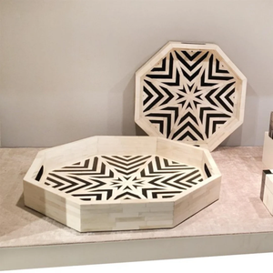 Elegant Serving, Display, and Decorative Applications High End Artisan Bone Inlay Tray for Premium Interior Decoration and <b>Home</b> - Product Image 1