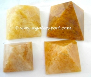 Pyramide de cristal de Quartz doré Pierre précieuse Cristal de guérison Générateur d'énergie positive Méditation Décor à la maison Métaphysique - Product Image 1