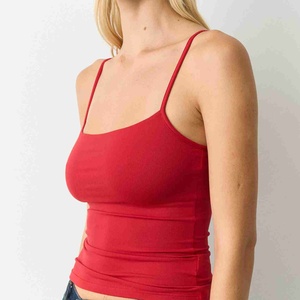 Camiseta sin mangas para mujer, estilo deportivo, 100% algodón, tejido acanalado, top corto, chaleco tipo camiseta personalizado para mujer - Product Image 3