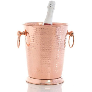 Cubo de hielo de cobre martillado premium con asas, enfriador de bebidas de metal hecho a mano para bar y hogar, accesorios de enfriador de vino de metal - Product Image 1