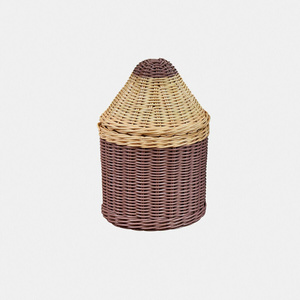 Fun Character Blue Rattan Pencil Shape Storage Basket For Kids Room Organization Bohemian Style Round Woven Basket - Product Image 4