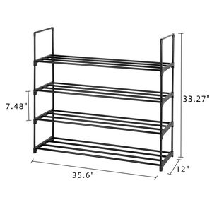 Scarpiera Moderna a 4 Ripiani per Camera da Letto, Ingresso, Corridoio, Armadio - Colore Nero - Product Image 3
