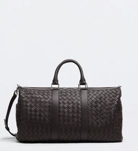 Bolsa de Viaje Unisex de Lona Tejida, Estilo Weekender, Gran Capacidad, Cierre de Cremallera, Diseño con Letras, Asa Suave Ajustable, para Uso Diario - Product Image 1