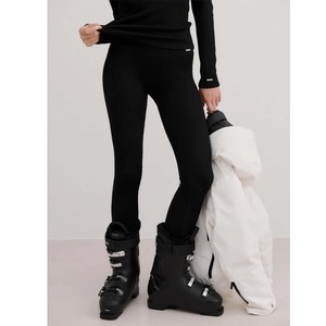 Women's <b>Black</b> High Waist Long Sleeve <b>Turtleneck</b> Ski Jumpsuit Full Length Stretch Quick Dry Winter Sports <b>Bodysuit</b> - Product Image 3