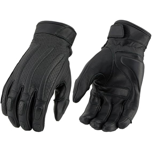 Samroz Sports Men's Perforated Leather Full Finger Motorcycle Hand <b>Gloves</b> W/Breathable ‘Open Knuckle - Product Image 1
