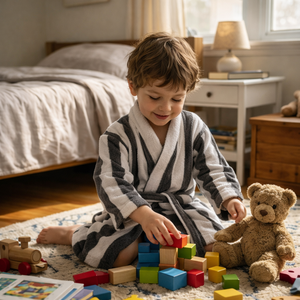 Soft Hooded Baby Bathrobe Absorbent 100% Cotton Kids Towel Robe Toddler Bath Wrap Comfort Home Gift Bathroom Use OEKO-TEX - Product Image 5