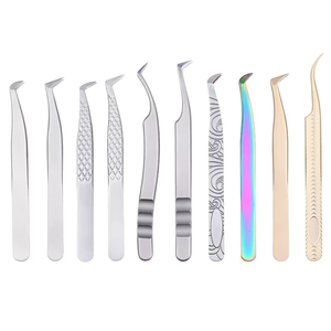 Pinzas de Acero Inoxidable de Colores Personalizadas al por Mayor para Extensión de Pestañas, Pinzas de Volumen con Forma Personalizada y Marca Privada - Product Image 1
