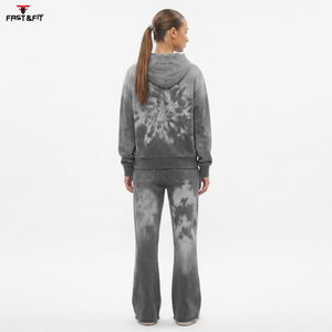 Survêtement d'hiver pour femme, fabriqué professionnellement, à capuche, uni, en molleton délavé à l'acide, style streetwear - Product Image 5
