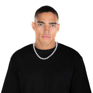 VVS1 Heart Cut Moissanite Tennis <b>Chain</b> Necklace 925 Sterling Silver <b>Iced</b> <b>Out</b> Heart Link Hip Hop Jewelry - Product Image 3