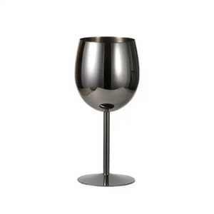 Gobelet à vin en acier inoxydable brossé durable, incassable, en métal argenté, fait main, design moderne, pour mariage - Product Image 2