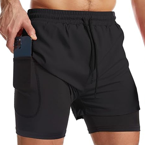 OEM <b>Men</b> 2 In 1 Sports <b>Shorts</b> <b>Compression</b> Liner Running Workout <b>Shorts</b> Quick Dry Custom Logo Supplier - Product Image 1