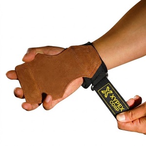 Poignées de traction personnalisables en cuir de vachette robuste, souples et antidérapantes, protection des paumes, pour musculation professionnelle et levée de poids. - Product Image 2