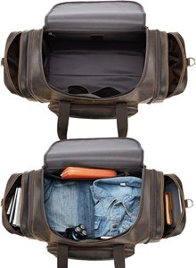 Vintage Candy Pattern Genuine <b>Leather</b> Duffle <b>Bag</b> for Men and Women Fashionable Sports and Gym Travel <b>Bag</b> with Two Front Pockets. - Product Image 2