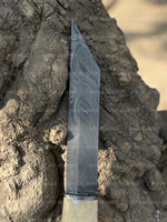Couteau Viking Seax à manche en bois, lame en acier Damas, personnalisable OEM, pour camping en extérieur, collection, couteau de chasse à pointe clip