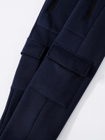 Unisex 3pcs Casual Solid Regular Drawstring Pocket Knitted Plus Size Windproof Breathable Eco-Friendly Heavyweight Cargo Pants
