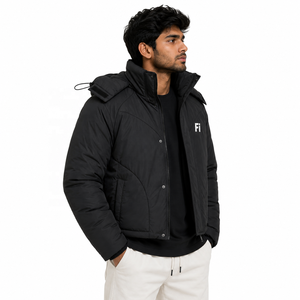 OEM Wholesale <b>Winter</b> Puffer Jacket Custom Logo Bubble Design <b>Thick</b> Padded <b>Coat</b> Sheep Fur Zipper Men's Jackets Outdoor Warm <b>Coat</b> - Product Image 3