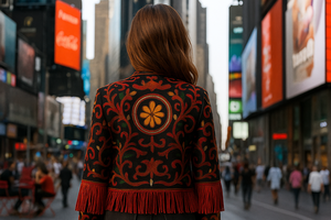 Veste d'hiver pour femme avec motif Suzani brodé à la main, tissu blanc, cadeau pour demoiselle d'honneur ou vêtements pour femme, vente en gros OEM ODM - Product Image 4