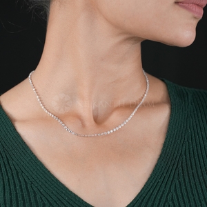 Collar de diamantes cultivados en laboratorio con corte redondo y diseño elegante, joyería fina de diamantes para mujer, para venta al por mayor de proveedor indio. - Product Image 2