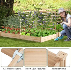 Fioriera Rialzata con 2 Vasi e 3 Tralicci, Recinzione Versatile per Giardino e Casa - Product Image 6