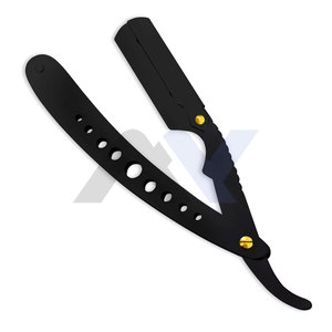 Rasoir de barbier ergonomique en acier inoxydable à bord droit, durable, pour des rasages de précision et des rasages parfaits en salon, design classique - Product Image 1