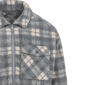 High Quality Winter Men's Plaid Flannel Streetwear <b>Shirt</b> Jacket Hooded <b>Thermal</b> Fleece Windproof Eco-Friendly Zipper Closure - Product Image 6