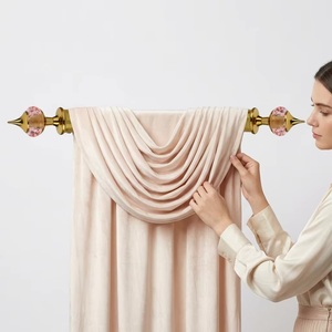 Glam Gold Finials with Pink Crystal Accents for <b>Curtain</b> Poles - Product Image 2