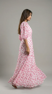 Vestido Largo Floral de Moda para Mujer, Sin Mangas, Cuello en V, Estilo Bohemio Informal de Verano, para Fiestas, Venta al Por Mayor - Product Image 6